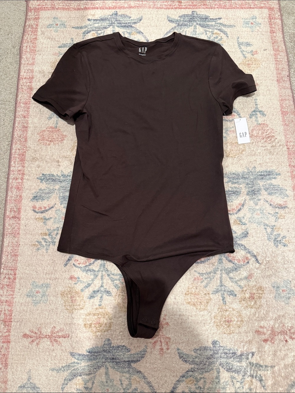 NWT Gap Closeknit brown short sleeve bodysuit